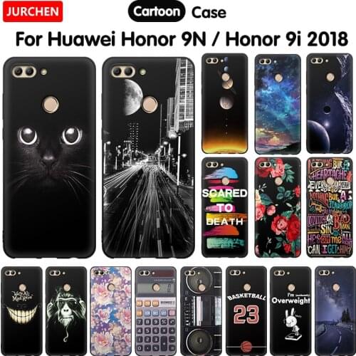 JURCHEN Case For Huawei Honor 9i 2018 Case Cute Print Silicone Soft Cover For Honor 9i 9N 2018 LLD-AL20 Cover Phone Coque 5.84