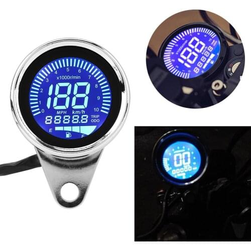 12V DC Modern Motorcycle Digital Light LCD Digital Gauge Speedometer Tachometer Odometer