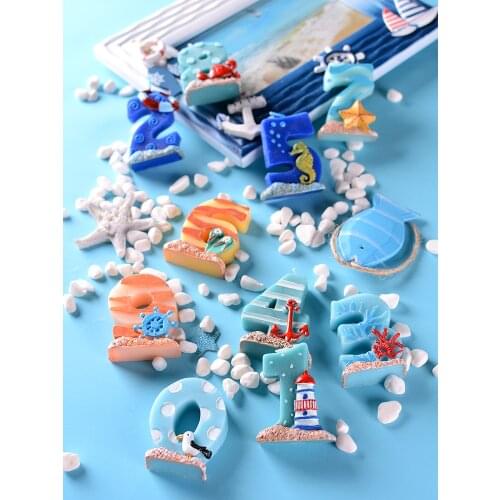 Birthday creative ocean Mediterranean digital candle sailing card cartoon