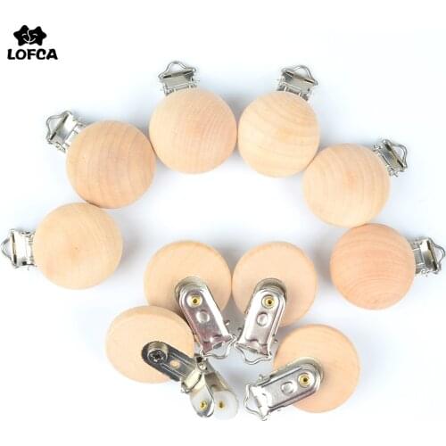 LOFCA Baby Wooden Pacifier Clip 5pcs/lot Making DIY Silicone Beads Pacifiers Chain Accessory Infant Soother Clasps