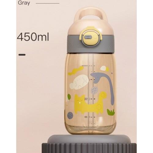 Kids BPA-Free Water Bottle with Straw 450/550ml Baby Sippy Cups with Leak Proof Lids Thickened Carton Cute Drink Bottle MC889