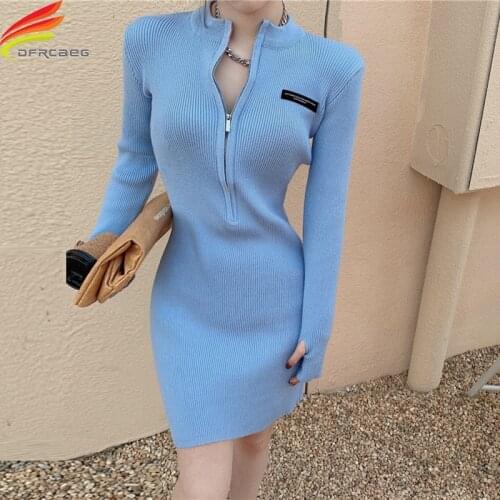 Модные вязаные платья DFRCAEG China At AliExpress