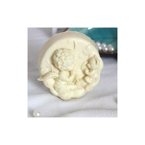 Baby angel bear design silica gel handmade soap books chocolate molds soap mould cake decoration baking cooking tools