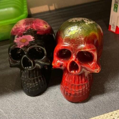 Skull Epoxy Resin Mold Halloween Candle Silicone Mould DIY Crafts Soap Plaster Casting Tool