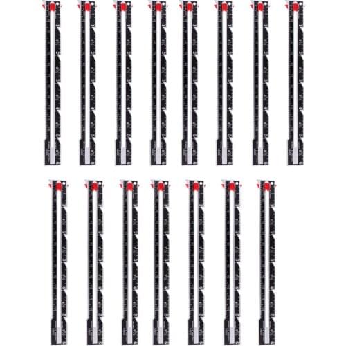 15 Pieces Sewing Knitting Gauge Size Measure Ruler with Sliding Adjustable Marker