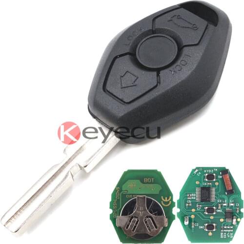 KEYECU Uncut Remote Key Fob 868MHz With PCF7944 Chip for BMW Cas2 System 3 5 6 7 X3 X5 Z3 Uncut HU58 Blade
