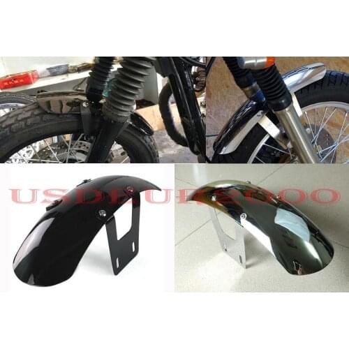 Short 40cm Metal Steel Bobbed Front Fender mudguard for KAWASAKI W800 W650 W400 all years Black Chrome