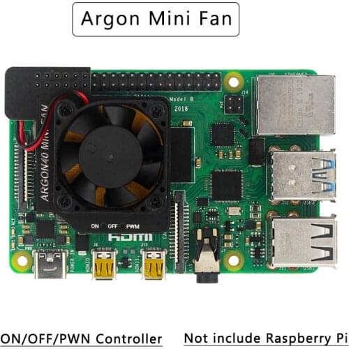 Raspberry Pi Argon Mini Fan Module ON/OFF/PWN Switch Controller Copper Heatsinks Cooling Fan for Raspberry Pi 4 Model B/3B+/3B
