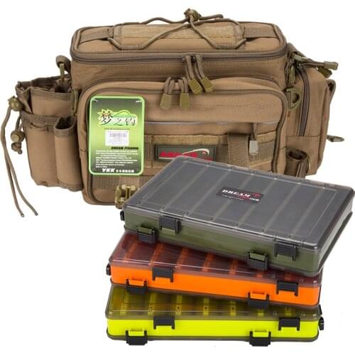 Multifunctional Fishing Bag With 1 box 36x18x23cm Fishing Tackle Bags Waterproof Shoulder Backpack Hand Bags Crossbody B282