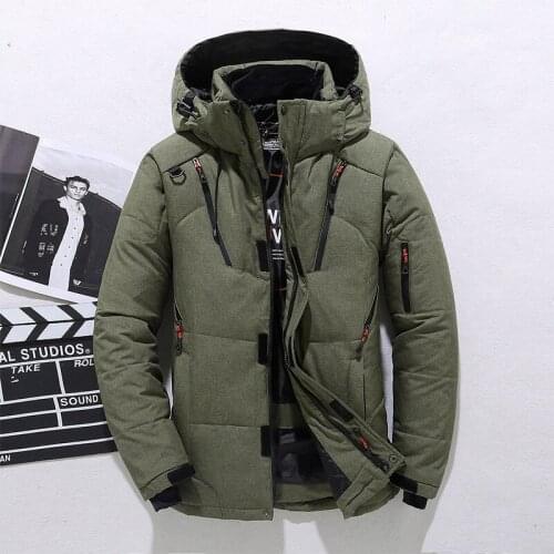 Down Jacket Male Winter Parkas Men -20 Degree White Duck Down Jacket Hooded Outdoor Thick Warm Padded Snow Coat Oversized M-4XL