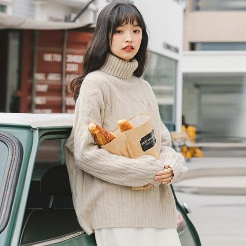 Pullovers Women Oversize 2021 BF Unisex Couples Japanese Candy Knit Sweater Hip Hop Female New Winter Fashion Retro Daily