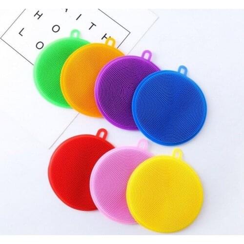 Silicone Cleaning Brush Dishwashing Sponge Multi-functional Fruit Vegetable Cutlery Kitchenware Brushes Kitchen Tools