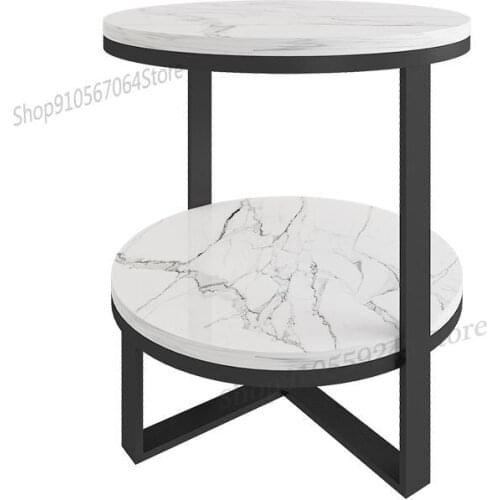 Nordic Living Room Sofa Side A Few Corners Simple Light Luxury Marble Small Coffee Table Modern Bedroom Side Cabinet Double Roun