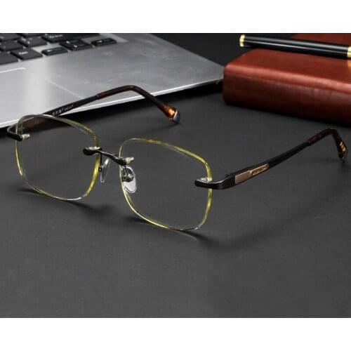 Luxury Rimless Glass Sunglasses Man Acetate Glasses Frame Woman Natural Crystal Stone Lens Vintage Sun Glasses Top Quality