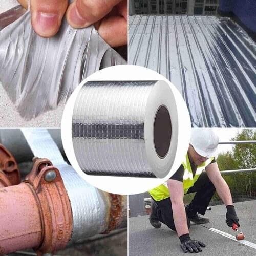 5 Meters Super Waterproof Tape Butyl Rubber Aluminium Foil Tape Self Adhesive Waterproof for Roof Pipe Marine Repair