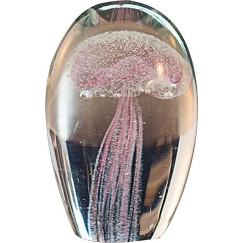 Ornaments Simulation Home Decor Miniatures Desktop Colored Gift Glass Jellyfish Figurines Aquarium Handmade Art Stable Bottom CA