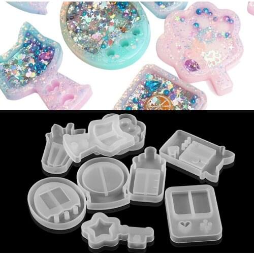 1pcs Shaker Quicksand Epoxy Resin Mold Silicone Quicksand Oil Epoxy Molds Shaker Silicone Moulds For DIY Jewelry Making Stars