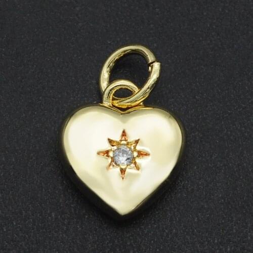 11x10mm 100% CZ Zircon DIY Jewelry Heart Charm Pendant Wholesale Top Quality Jewellwery Finding Supplies Jewellery Accessories