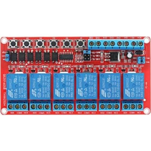 12V 6 Channel Relay Module Self-Lock Interlock Relay High Low Trigger Relay Module 3 in 1