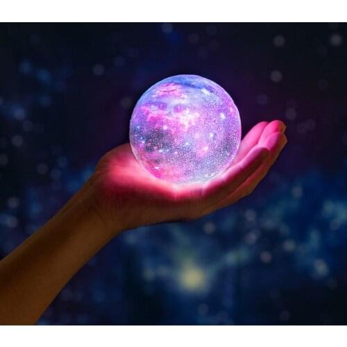 3D Planetary Light Painted LED Night Light Remote Control Color Changing Charging Desk Lamp Creative Gift Interior Decoration