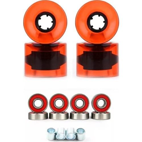Skateboard 60*45MM PU Flash Wheel ABEC-9 Bearing Spacers Set Long Board 78A Wheels Skateboard Scooter Parts Repalcement Supply