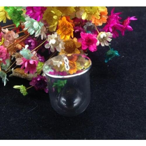 5sets/lot 25*18mm tube shape Glass globe 18mm setting base glass vials pendant necklace glass bottle dome findings diy jewelry