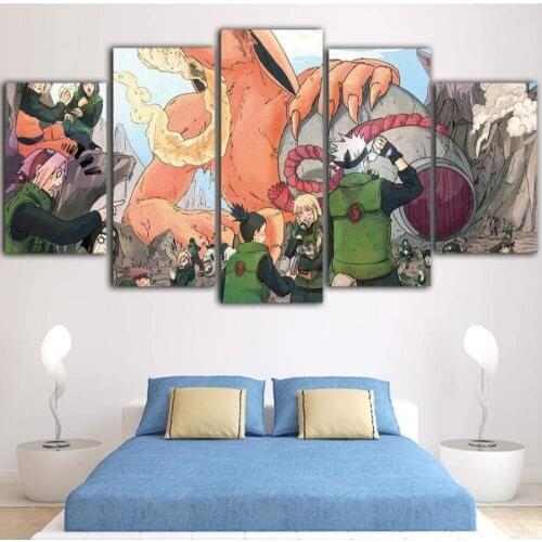 5 Piece Wall Art Canvas Anime Manga Prints Ninja Figure Pictures And Posters Home Living Room The Wall Decoration Paintings