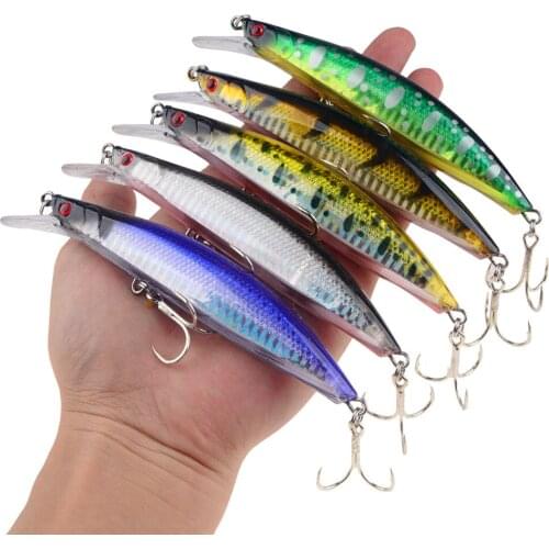 5PCS Hard Minnow Fishing Lure Laser Hard Bait 13cm 23g Sinking Fishing Wobbler 3D Eyes Crankbait For Trout Bass Carp Lure Pesca