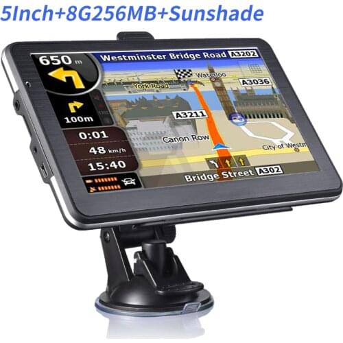 Oriana Car GPS Navigation 8G256MB+Sunshade 5 Inch Accurate Truck Navigator Latest Russia/ America/Europe Map