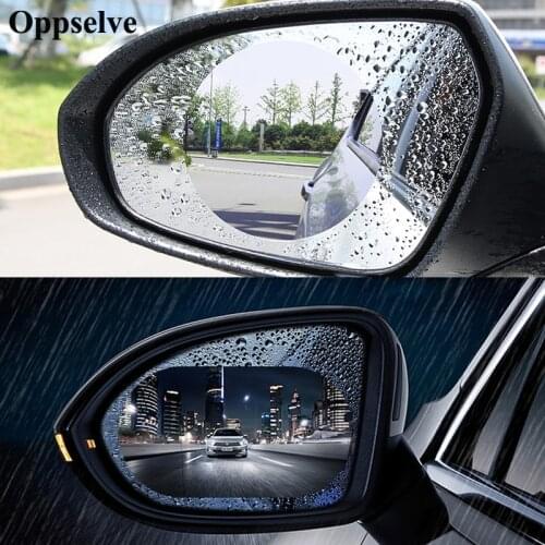 Car Rearview Mirror Rainproof Sticker Window Transparent Film Anti Fog Anti-glare Window Foil Auto Protective Stickers 2Pcs Set
