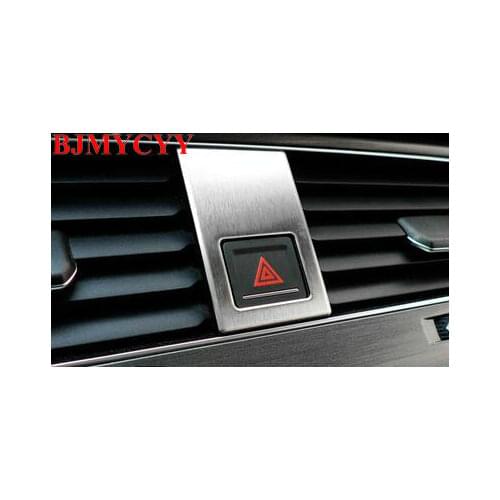 BJMYCYY Automotive warning lamp switch stainless steel decorative patch for VW Volkswagen Golf MK7 2014