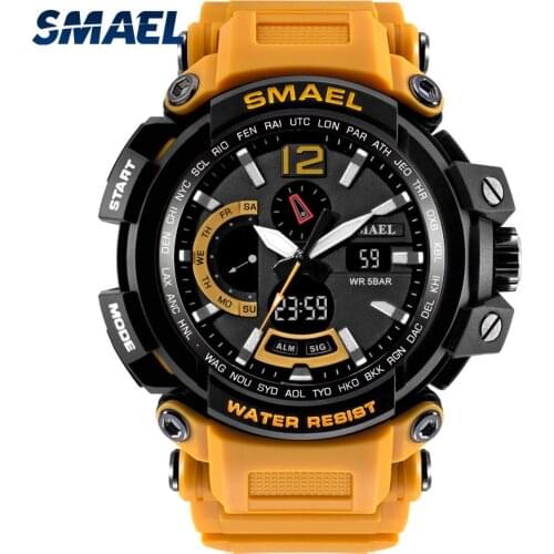 SMAEL Men Sports Watches Male Clock 5ATM Dive Swim Fashion Digital Watch Military Multifunctional Wristwatches relogio masculino