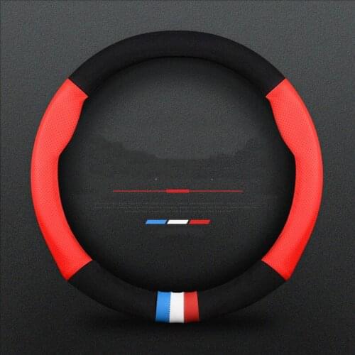 Turn Fur Leather Steering Wheel Cover for BMW Sport Anti-Slip Car Steering Wheel Protector Breathable Four Season Universal 38CM
