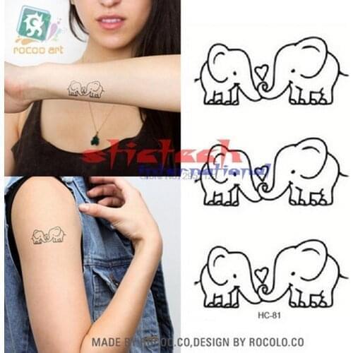 By dhl or ems 1000pcs Cute Cartoon Baby Elephant Pattern Flash Tattoo Waterproof Temporary Kawaii Fake Tattoo Stickers