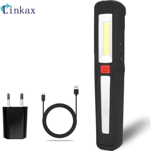 COB LED Flashlight Portable Torch USB charging Magnetic Auto Repair Work Light Lantern 360 Degree Rotation Hook Hanging Tent Lam