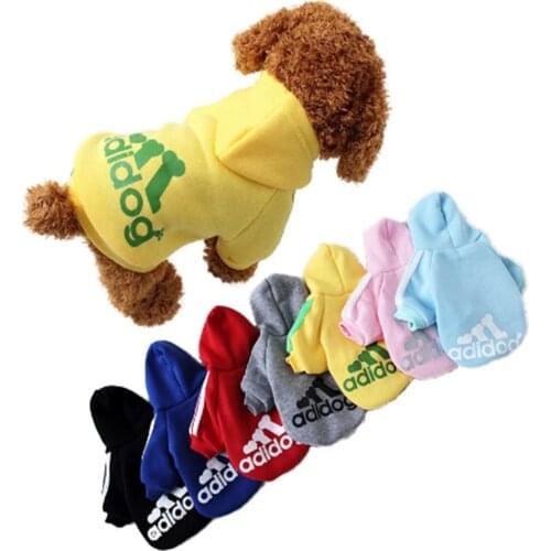 Designer Pet Adidog Clothes Small and Medium-sized Dog Clothes Four Seasons Warm Two-legged Pet Jacket Cotton Hooded Sweatshirt