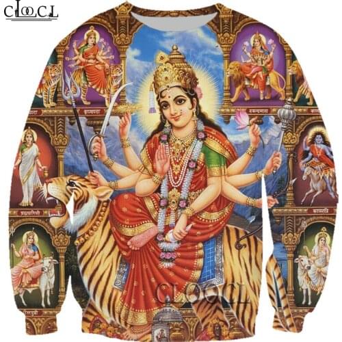 HX Newest Popular Indian Goddess Fashion 3D Print Men Women Casual Harajuku Hip Hop Street Sweatshirt Hot Selling Couple Tops