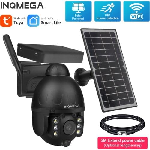 INQMEGA Outdoor Solar Camera 4G SIM / WIFI Wireless Security Detachable Solar Cam Battery CCTV Video Surveillance Smart Life