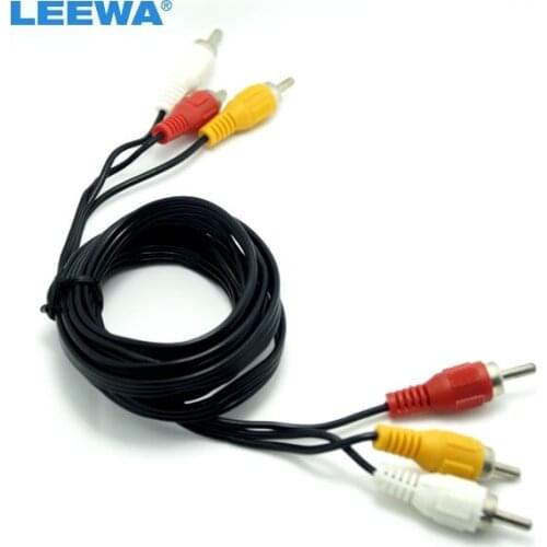 LEEWA 50pcs 150cm 3-RCA Male to 3-RCA Male Audio/Video RCA Connector Cable #CA3829