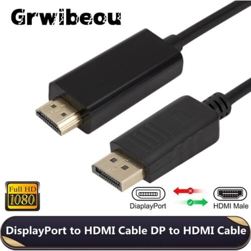 1.8M DisplayPort to HDMI-compatible Cable 1080P Display Port DP to HDMI-compatible Cable for Connecting Laptop to Projectors