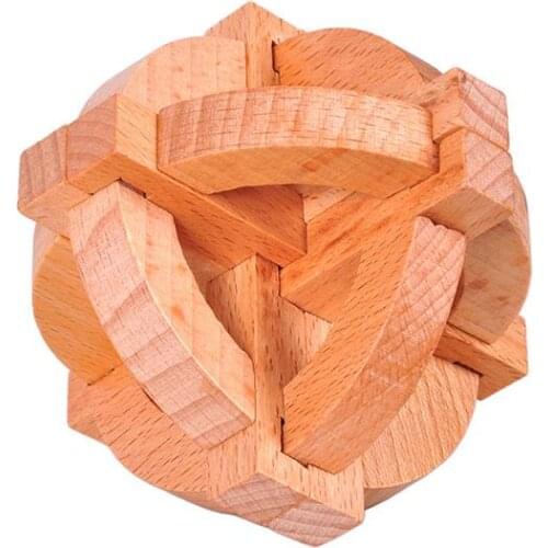 Traditional Educational Toy 3D Wooden Brain Teaser Puzzle for Adults and Kids Size 9.5*9.5cm