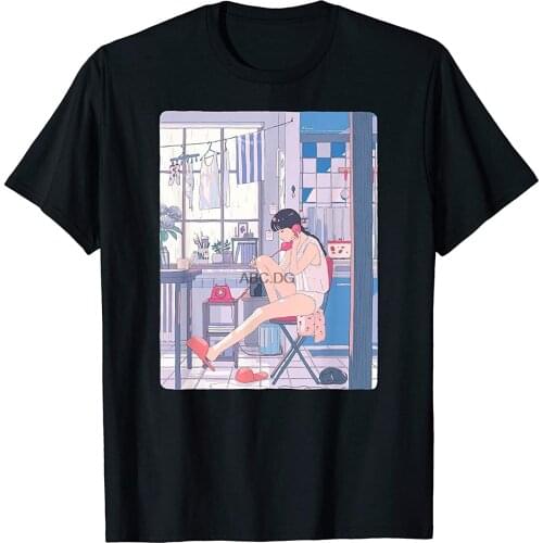 Lofi Retro 90s Anime Girl Aesthetic Waifu Soft Grunge Pastel T-Shirt