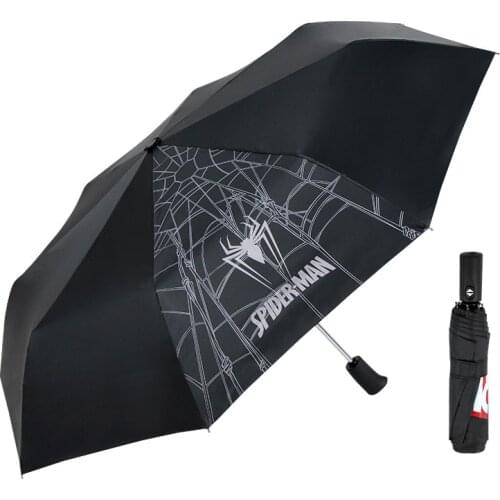 Marvel Spiderman Wind Resistant Folding Manual Umbrella Rain Iron Man Fully Automatic Auto Umbrellas Rain For Men UV Protection