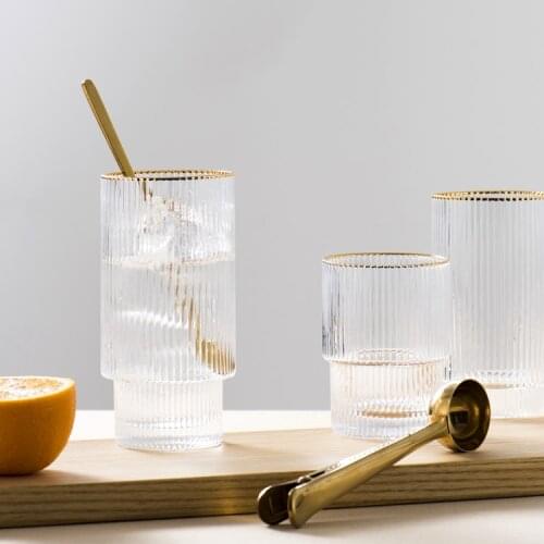 Reusable European Transparent Glass Cup Simple Coffee Mug Whiskey Drinkware Wine Tea Cup Set Vasos De Vidrio Home Garden BJ50BL
