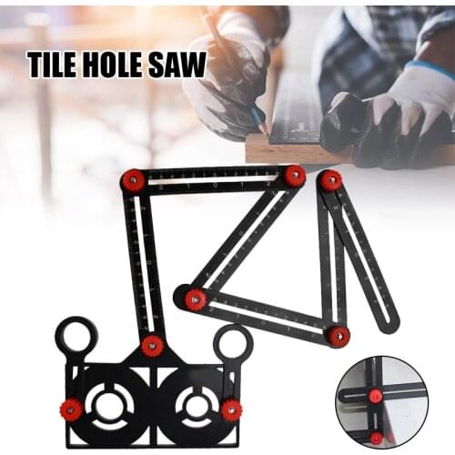 Multi Angle Measuring Ruler 6-fold Ceramic Tile Hole Drill Guide Tool Universal Locator Angle Finder Measurement Tool LBE