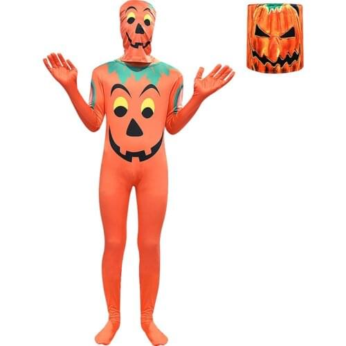 New Halloween Pumpkin Costume Cosplay The Wizard of OZ Pumpkin Jumpsuit Party Amazing Fancy Dress Up Suit 120-160cm C60689CH