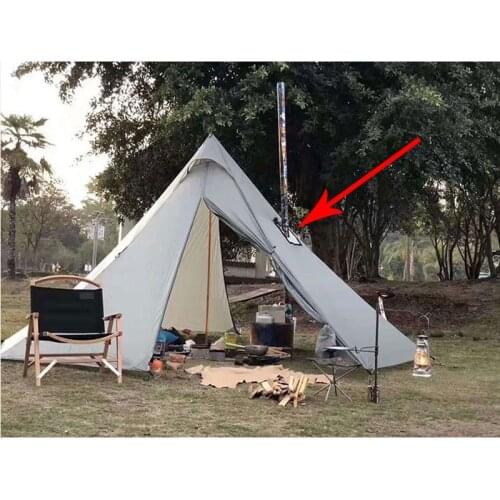 Tent Stove Jack Fire-Resistant Pipe Vent Accessory for 4 Seasons Canvas Camping Bell Tent