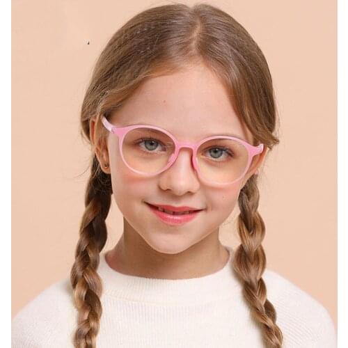 New Silicone Children Glasses Frame Round Kids 0 Degree Anti-blue Light Eyeglasses Boys Girls Optic Blue Light Blocking Eyewear