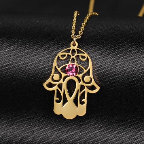 COLLIER MAIN DE FATIMA - AMIRAH Hamsa Hand Necklace, Boho Jewelry Short Necklace Protection Pendant Sacred Symbol Lucky Pendant