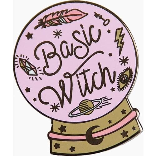 Gorgeous Crystal Ball Hard Enamel Pin Mysterious Basic Witch Brooch Fashion Lapel Hat Pins Decor Unique Halloween Gift